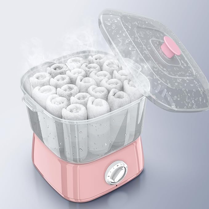 Hot Towel Warmer, Rapid Heating Towel Steamer for Facials can Hold 12 Mini Wet Towels, Portable Mini Towel Warmer for Bathroom,Spa and Salon.