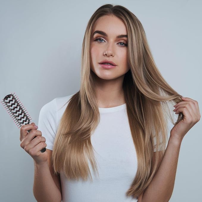 Cricket Static Free Fast Flo Color Vent Hair Brush - Quick and Blow Drying, Detangling, and Frizz-Free Styling - Anti-Static Bristles, Ideal for All Hair Types, Party Pleaser (Yellow)