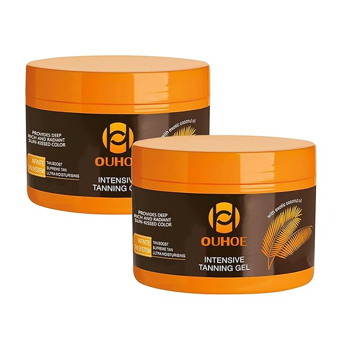 Luxury Intensive Tanning Gel, Natural Tanning Accelerator Cream Gel, Tanning Gel for Outdoor Sun, Tanning Butter for Outdoor Sunbath, 150 ml / 5 oz (2 PCS)
