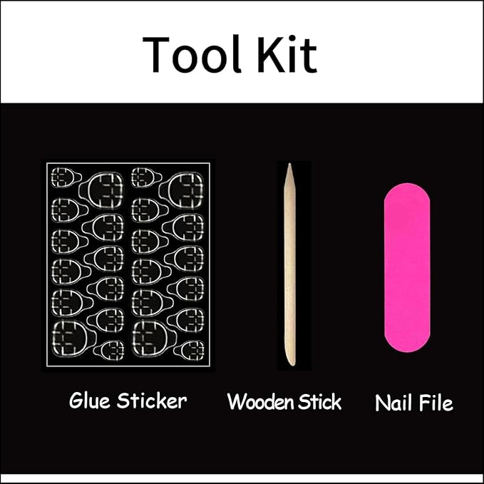 Long Press on Nails French Tip Fake Nails Stiletto False Nails Ombre with Rhinestone Butterfly Design Glue on Nails Glossy Acrylic Artificial Nail for Women 24 Pcs