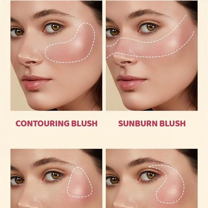 Shiny Blush 12 Color Cream High-Pigmented Buildable Face Blush Long-Lasting Natural Look Face Blush for Cheeks (Color 09)