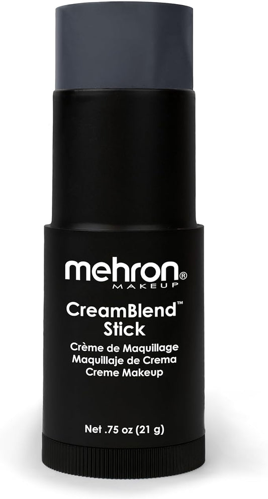 Mehron Makeup CreamBlend Stick | Face Paint, Body Paint, & Foundation Cream Makeup | Perfect for Halloween .75 oz (21 g) (Monster Grey)