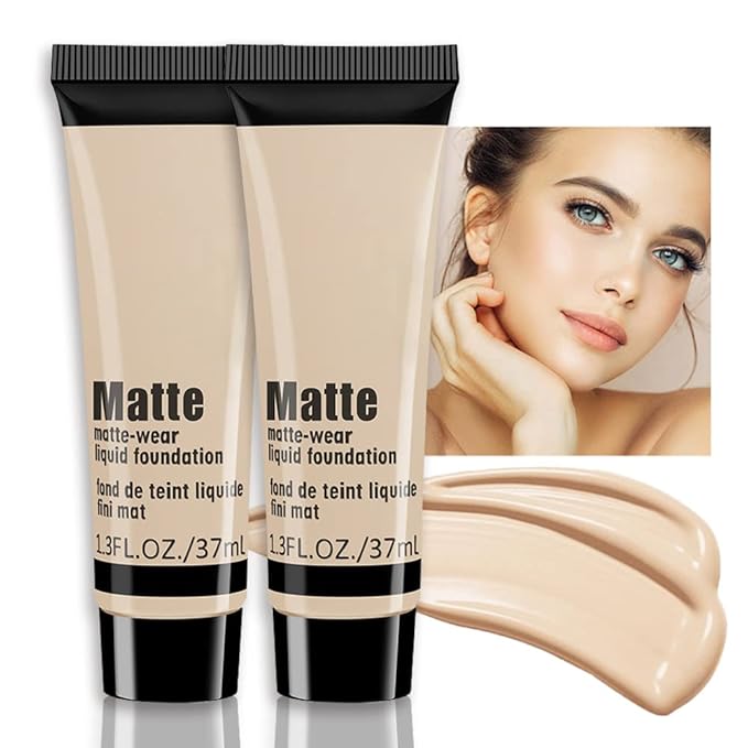2 Pack Liquid Foundation Cream for Face Makeup,Durable