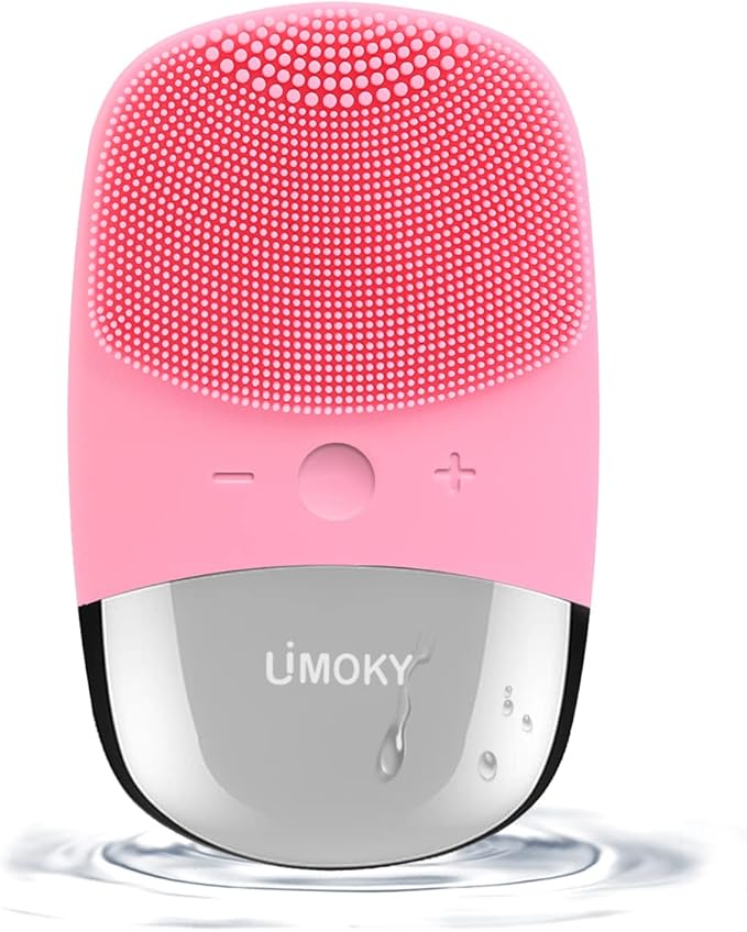 Facial Cleansing Brush, 3-in-1 Electric Silicone Face Scrubber, Vibrating Massager, IPX7 Waterproof, USB Rechargeble Pore Brush for Deep Cleanning, Blackhead Remover, Exfoliating (Pink)