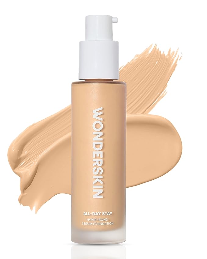 Wonderskin Hyper-Bond Serum Foundation – Waterproof, Transfer-Proof, 24HR Longwear Face Makeup with Niacinamide & Hyaluronic Acid – Lightweight, Natural Finish, Vegan & Cruelty-Free (Halo)