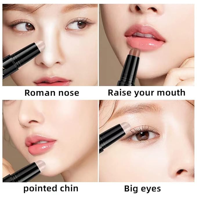 Double head outline pen, fluorescent pen stick, concealer, durable waterproof cosmetic pen, corrective makeup (#2)