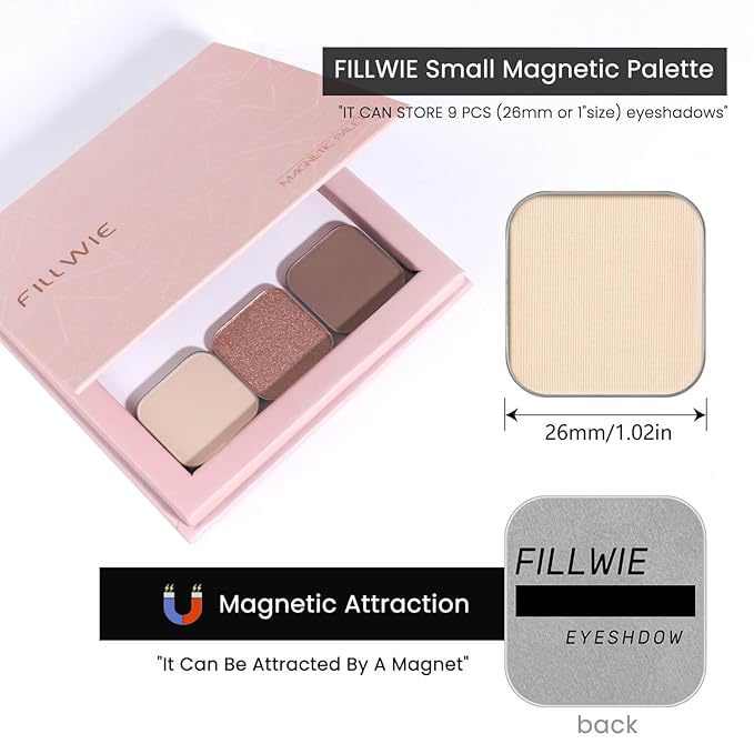 3-Color Eyeshadow Combo Pack – Matte & Shimmer Neutral Shades,Powder, Highly Pigmented, Long-Lasting, Refills Pans for Custom Magnetic Palette