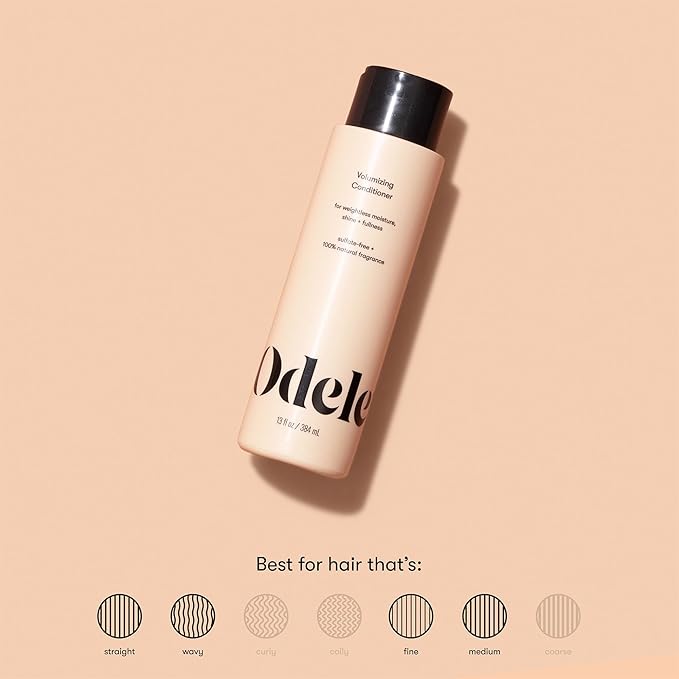 Odele Volumizing Sulfate-Free Conditioner, Adds Moisture, Shine, and Fullness for Straight or Wavy Hair Types, 13 Fl Oz