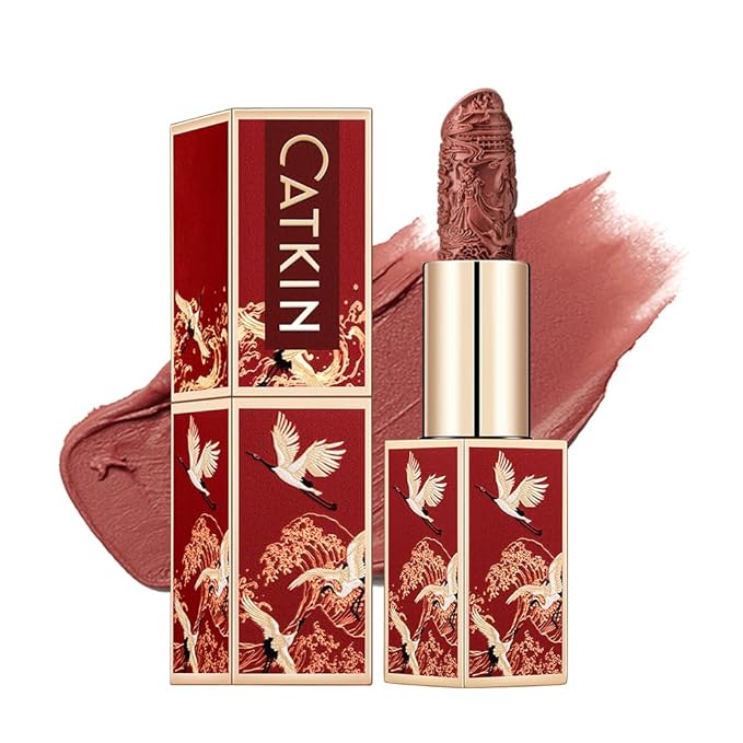 Catkin Semi-Matte Lipstick Hydrating High Impact Color Infused with Vitamin E and Avocado Oil Smooth Soft Texture Long Lasting Matte Finish 158