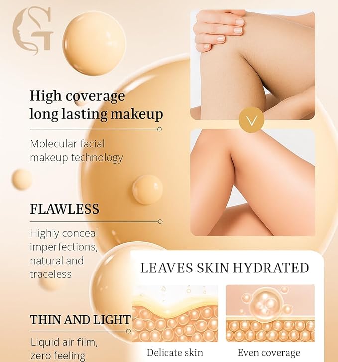 Waterproof Body Concealer – Tattoo, Scar & Vein Cover Up | No-Transfer Leg Makeup & Body Foundation for Flawless Skin, Long-Lasting Coverage for All Skin Tones – 100ml (BRONZE)