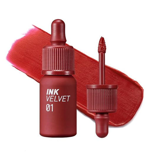 Peripera Ink the Velvet Lip Tint - High Pigment Color, Longwear, Weightless, Not Animal Tested, Gluten-Free, Paraben-Free (01 GOOD BRICK (NEW))