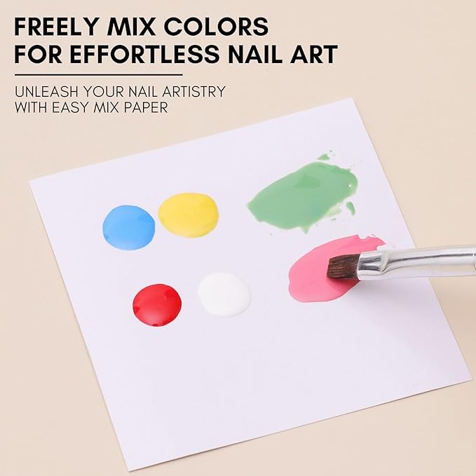 Makartt Gel Nail Polish Palette Paper, Disposable Nail Art Mixing Palette Papers Portable Waterproof Nail Art Drawing Makeup Palette Nail Gel Mixing Tool Nail Supplies Home Salon 50PCS