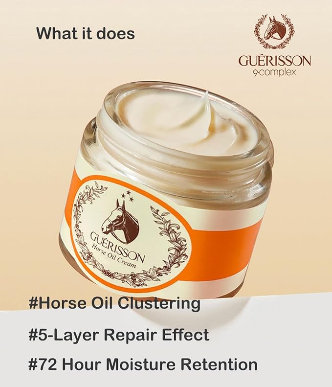GUERISSON 9 Complex Horse Oil Cream 70g | Premium K-Beauty Moisturizer | Hydrating, Radiance-Boosting, Barrier-Supporting | Trusted Korean Daily Face Cream