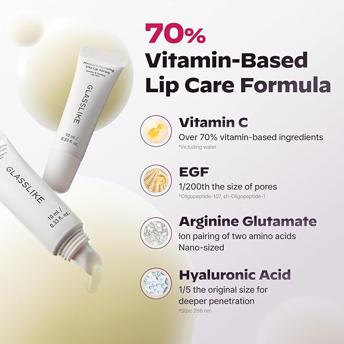 Healthy Lip Care Duo : Superform Galvanic Booster Aqua Mint and GLASSLIKE Moisture Plumping Vita Lip Serum, 0.33 fl.oz