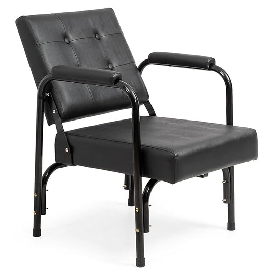 Winado Auto Recline Shampoo Chair, Portable Salon Barber Chair with Tilted Backrest, Heavy Duty Spa Beauty Equipment for Hair Stylists, Tattoo Artists, Cosmetologists, Black