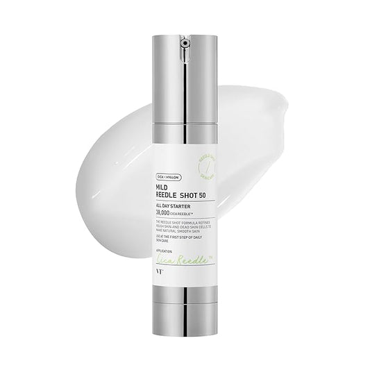 VT COSMETICS CICA Reedle Shot 50, Spicule Microneedling Serum for Pore Care & Exfoliation, Exosome, Centella Asiatica for Glass Skin, Smooth Texture, Korean Liquid Skin Booster (1.69 Fl Oz / 50ml)