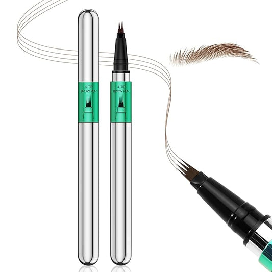 Microblading Eyebrow Pen，Waterproof Brow Pen Micro 4 Point,Eyebrow Makeup Pencil for Women to Effortlessly Create Hair Like Natural Brows，Long Lasting & Smudge-proof