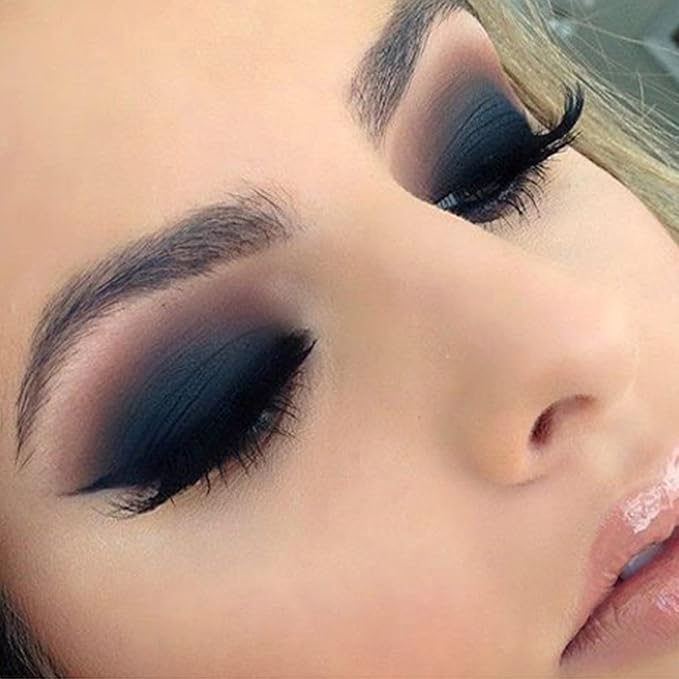 MEICOLY Blue Matte Cream Single Eyeshadow,Natural Nude Pressed Powder Eyeshadow,Bold Matte Shade Eyelid Color for SFX Halloween Smurf Corpse Bride Sally Makeup for Day & Night