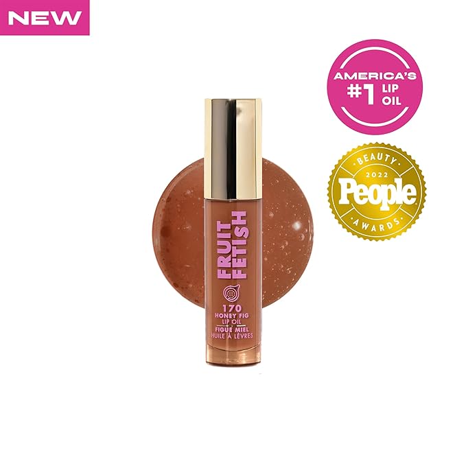 Milani Fruit Fetish Lip Oil with Vitamin E for Instant Hydration, Fruit Extract Infused Lip Treatment and Moisturizing Lip Gloss - Honey Fig
