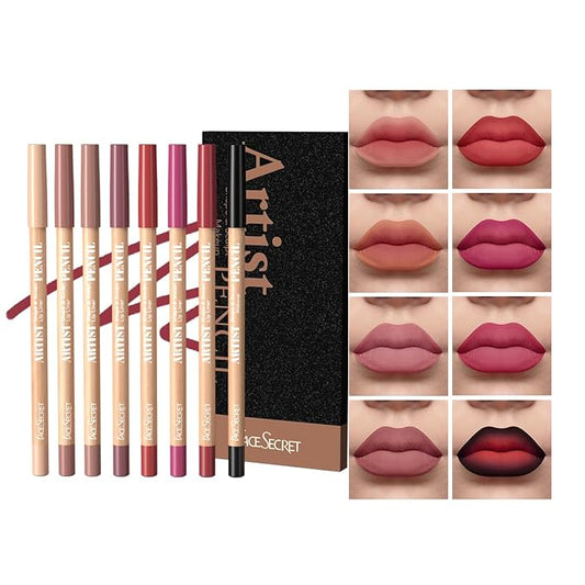 8pcs Nude Lip Liner Makeup Set - Waterproof & Smudge-Proof Matte Pencil, Long-Lasting & Durable, Smooth & Easy Glide, Non-Smudge, Contouring, Filling & Layering (Set 4, 8 Count (Pack of 1))