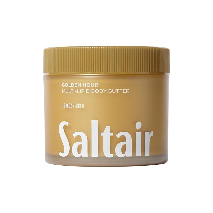 Saltair Multi-Lipid Body Butter - Rich, Nourishing Golden Hour Hydrating Body Cream with Ceramide Complex, Coconut Oil, Shea Butter, and Sea Buckthorn. Deep Moisturizing Dry Skin Care. 10oz Jar