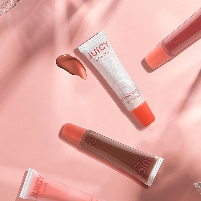 Juicy Lip Gloss, Lipgloss for Women and Girls, Lip Plumper, Lip Makeup Hydrating, Tinted Lip Balm, Colorful Lipgloss Moisturizing and Vibrant #pink