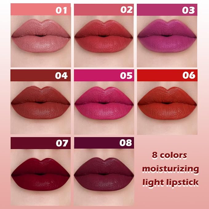 Matte Lipstick Crayon for Women, Cherry Red Lip Stick Pencil 24 Hour Long Lasting Waterproof, Non-Drying Hydrating Formula Lip Gloss Makeup, Vegan & Cruelty-Free, 07