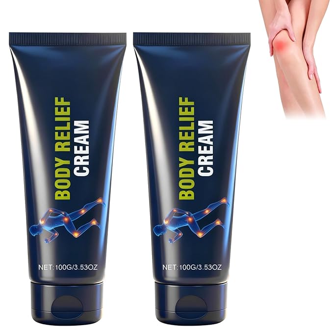 2Pcs Body Relief Cream, with Capsaicin & Arnica, Fast Absorption, Mild & All Natural for Hands, Legs, Waist, Joints, and Shoulders