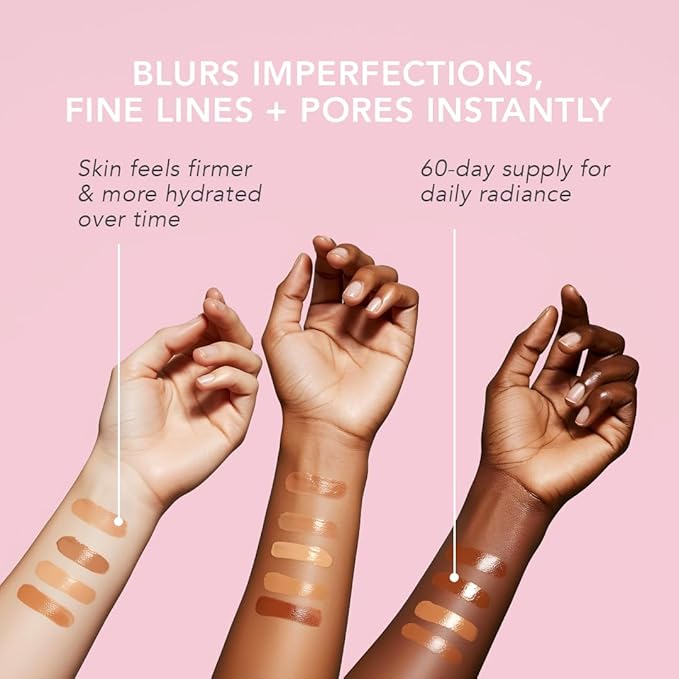 Doll 10 Peptide Bounce Balm Foundation™ – Hydrating, Age-Defying Foundation for Older Women, All Skin Types – Vegan, Clean, Natural, Medium Buildable Coverage, Blurs Fine Lines - [Deep]