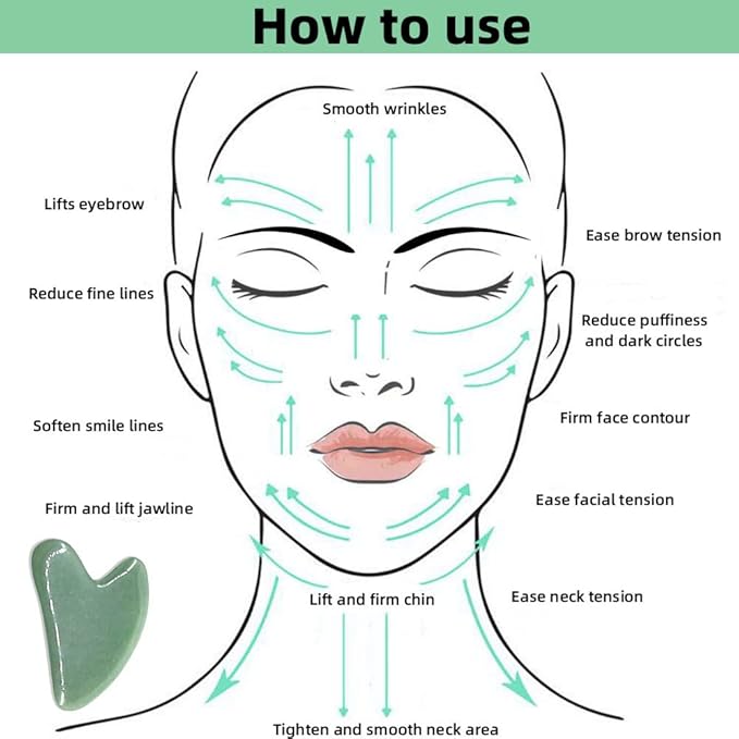 Gua Sha Facials Tools for Jaw Massage Tools Board Natural Jade Stone for SPA Acupuncture Therapy Trigger Point Treatment
