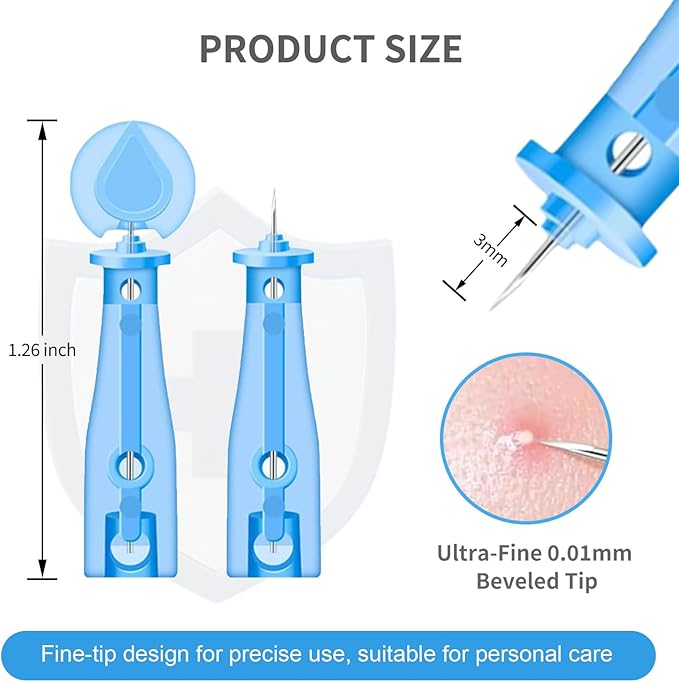 110PCS Disposable Acne Needles, Pimple Popper Tool Kit for Cosmetic Use,Skin Blemish Removal Tool,Convenient for Skincare use at Home and During Travel