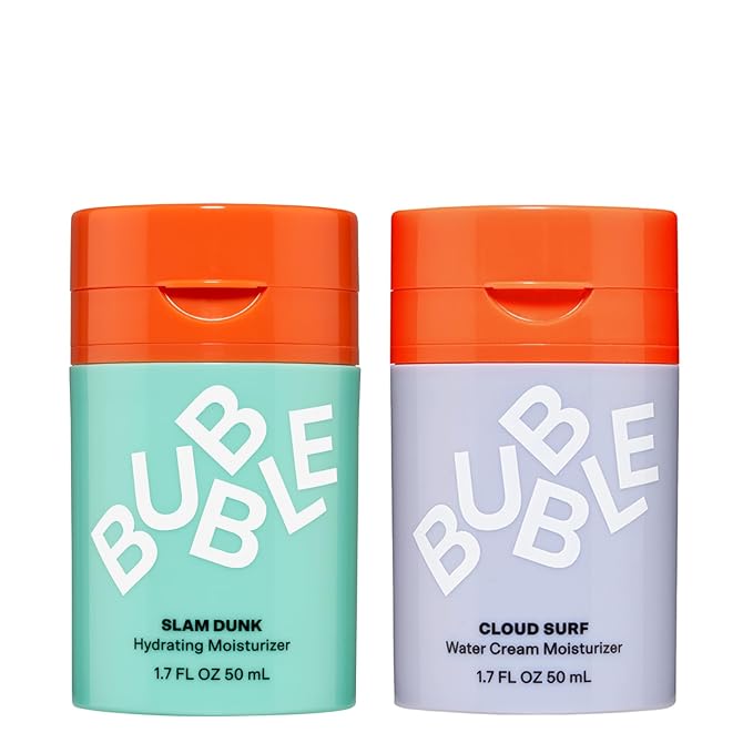 Bubble Skincare Moisture Match Duo – Slam Dunk Moisturizer (50ml) + Cloud Surf Water Cream (50ml) – Targeted Hydration for Dry, Sensitive, and Combination Skin