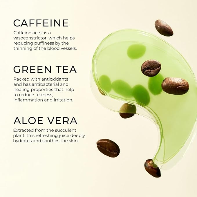 Yepoda The Depuff Eyespresso, Depuffing Caffeine & Green Tea Eye Patches, Reduce Puffiness & Rejuvenates Tired Under Eye Area, Vegan Korean Eyepatches for All Skin Types, 60 pcs / 90 g (3.17 OZ.)