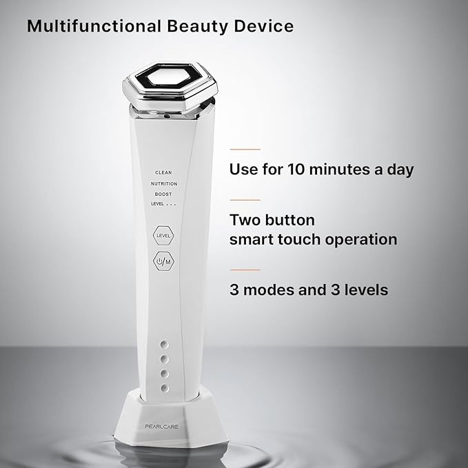 Facial Massager, Anti Aging Face and Neck Massage Tool for Skin Care (White)