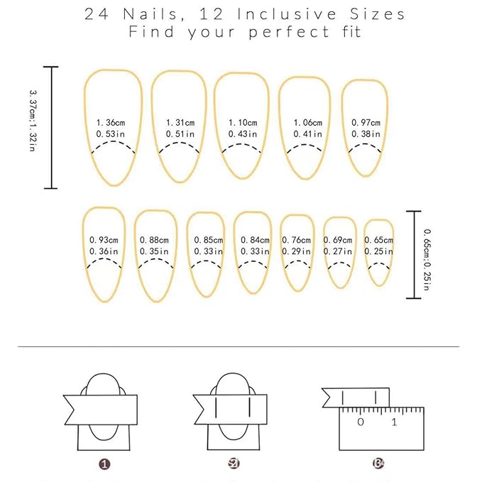 24Pcs Almond Press on Nails Medium Fake Nails Glossy Nude White Glue on Nails with Pearl Design Gold Chrome Bow Star Moon False Nail Full Cover Glitter Artificial Stick on Nails for Women Acrylic Nail