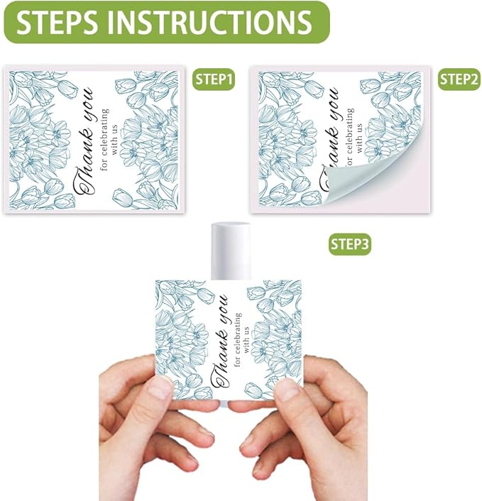 OLYCRAFT 100Pcs Self-Adhesive Lip Balm Tag Stickers 1.7x2.1 inch Waterproof Adhesive Label with Flower Patterns Rectangle Lipstick Tag Sticker for Lip Balm Container Tubes Lipstick Wrapping Decoration