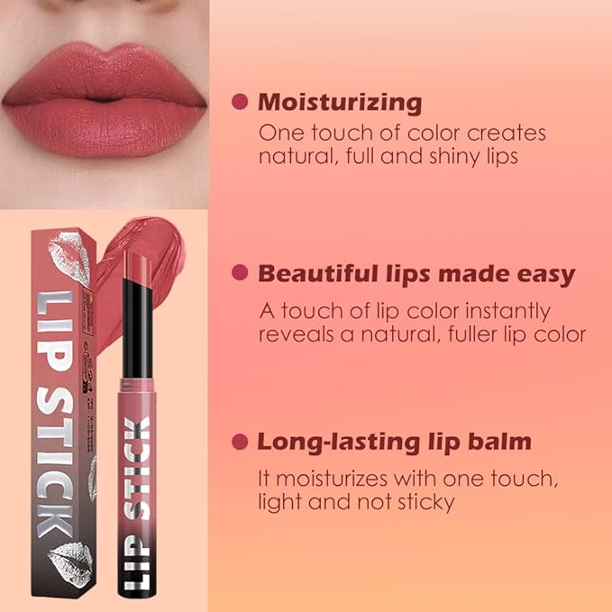 Coral Red Matte Lipstick for Women, Long Lasting Waterproof Transfer-Proof Vegan, 24 Hours Moisturizing Glossy Shine Lip Gloss, Lipstick Palette Beauty Products Makeup All-Day Formula A02#