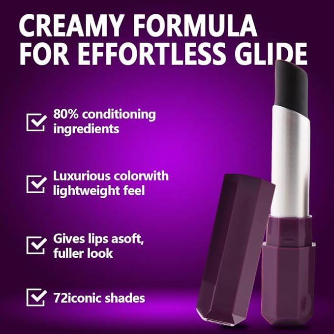 Dark Purple Matte Lipstick - Lip Crayon & Face Paint Stick for Women, Smooth Pigmented for Everyday Halloween Birthday Party Wear, Younger-Looking Lip Makeup, Labial para fiesta de disfraces 07