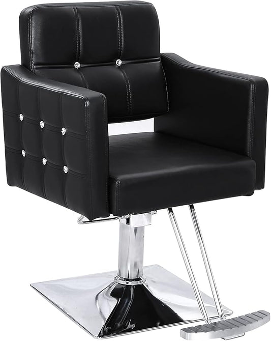 OmySalon Hair Salon Chair Hydraulic Barber Chair for Home Barbershop Black, Braiding Chair for Hair Stylist Heavy Duty, Styling Hairdressing Beauty Spa Equipment