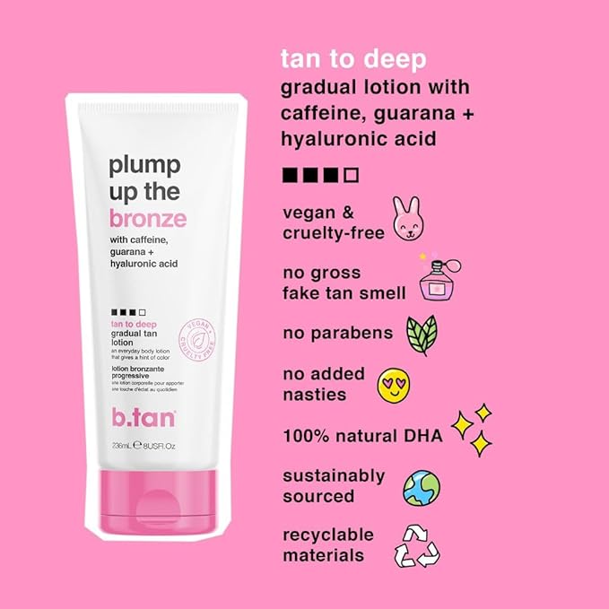 b.tan Self Tan Travel Kit | Love At First Tan Gift Set - Includes Mini Violet Self Tanner, Gradual Tanning Lotion, Dark Bronzing Drops, & Applicator Mitt