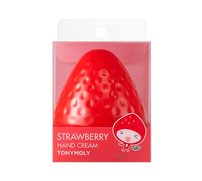TONYMOLY Strawberry Hand Cream – Lightweight Hydrating Moisturizer with Strawberry Extract & Shea Butter for Dry Hands, 1.05 oz