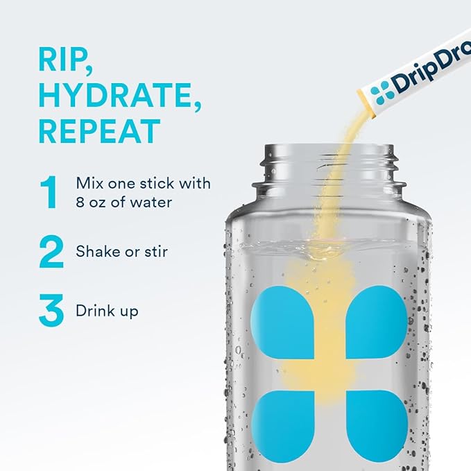 DripDrop Sugar Free Hydration Packets - Zero Passion Fruit - Single Serve Electrolytes Powder Drink Mix - Non-GMO, Gluten Free, Vegan - 32 Sticks