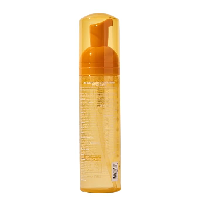 Style Factor EDGE BOOSTER Extra Strength Setting Mousse – Frizz Control, Extra Volume, and Conditioning – 6.4oz Citrine Mousse for Curly Hair