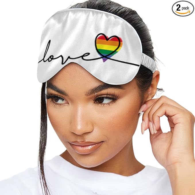 SMUG Satin Sleep Mask & Eye Mask | Travel Sleep Masks for Women & Men | Soft Sleeping Eye Mask to Nourish Skin & Reduce Dark Circles | Eye Sleep Mask Shades to Block Out Light | Pride Love
