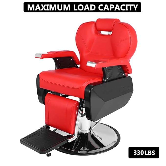 OmySalon All Purpose Hydraulic Barber Chair Recline 360 Degree Swivel Height Adjustable Heavy Duty Hairdresser Chair Beauty Salon Spa Tattoo Styling Equipment