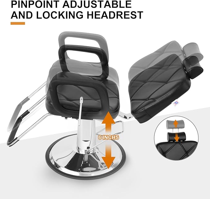 Artist hand Hydraulic Recline Barber Chair Salon Chair for Hair Stylist Heavy Duty Tattoo Chair Shampoo Beauty Salon Equipment Left Handed