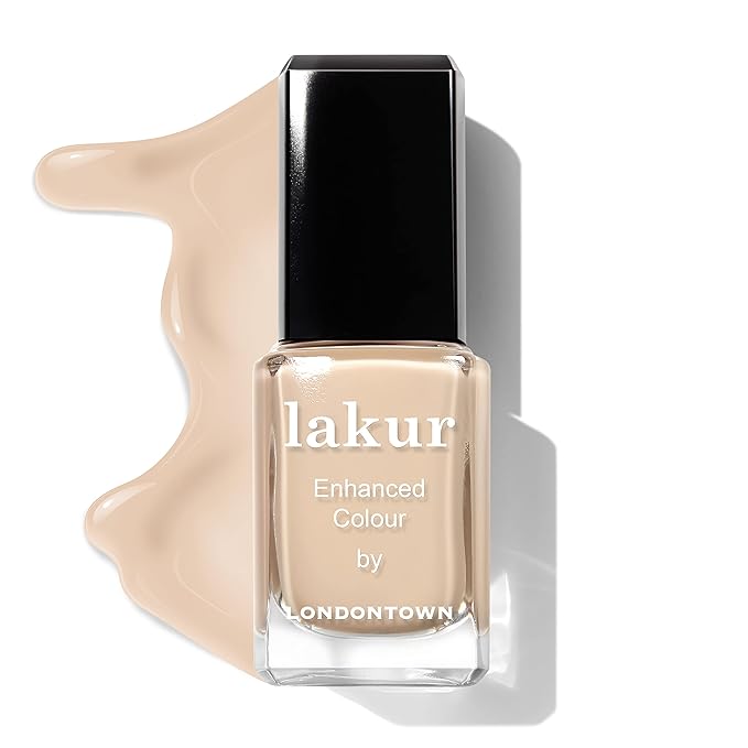 LONDONTOWN lakur Nail Polish - Chip-Resistant, Non-Toxic, Conditions & Hydrates Nails | Glossy Sheer Nude, Teatime, .40 fl oz