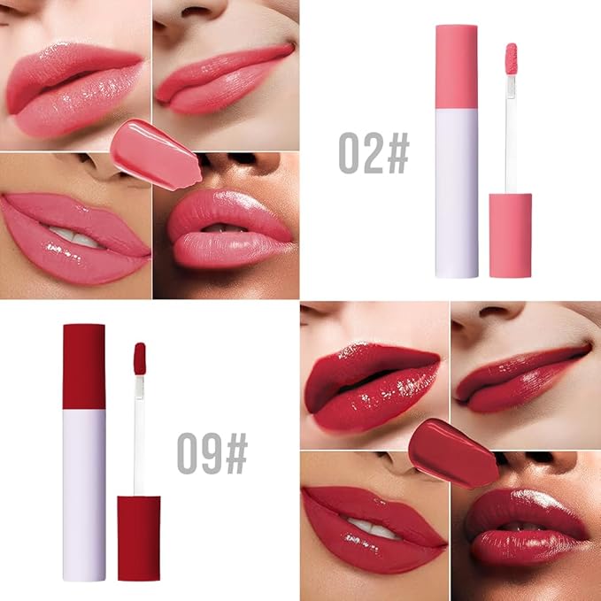 Nourishing High-Shine Lip Gloss Set,Hydrating & Moisturizing Lip Tint, Non-Sticky, Long-Lasting Glossy Lip Stain,Softens & Plumps Lips for Smooth,Gentle Formula for Dry Lips,02+09