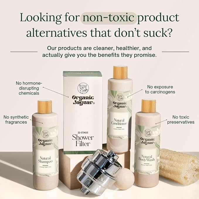 Organic Jaguar Natural Jasmine Body Wash with Aloe Vera Gel, Bath and Shower Soap Cleanser for Body Care, Leaves Skin Soft & Hydrated, Unscented, Sulfate and Paraben Free, 13.5 fl oz