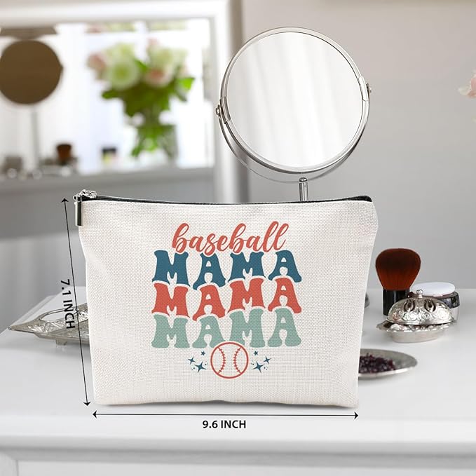 Baseball Gifts Mama Gifts Mom Gifts, Baseball Stuff Makeup Bag, Gifts for Mom Women Baseball Team Player Friend, Baseball Mama Cosmetic Bag, Baseball Coach Gifts Toiletry Bag Christmas Birthday Gifts